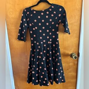 Unique Vintage Black and Orange Pumpkin Dress